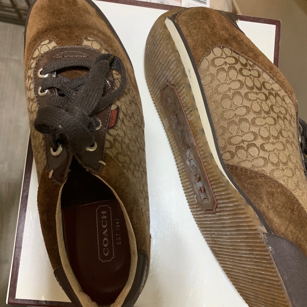 Coach signature sneaker brown suede